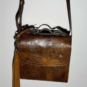 Embossed Leather Crossbody Bag